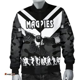 Western Suburbs Magpies Men's Bomber Jacket Anzac Vibes - Black