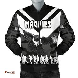 Western Suburbs Magpies Men's Bomber Jacket Anzac Vibes - Black