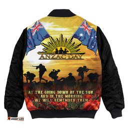 Anzac Day Soldier Going Down of The Sun Bomber Jacket