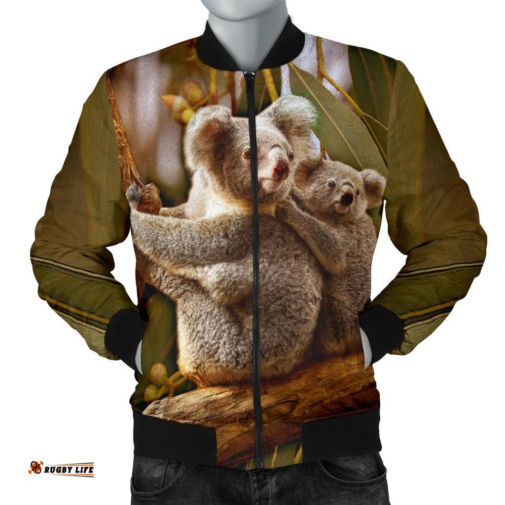 Men's Bomber Jacket - Australian Koala Jacket 3D Koala