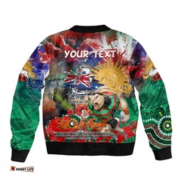 Personalised Australia Rugby Rabbitohs ANZAC Bomber Jacket South Sydney Scratch Style