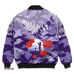 New Zealand Anzac Fern And Camouflage Bomber Jacket