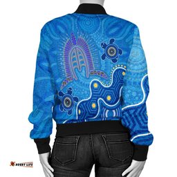 Torres Strait Personalised Women's Bomber Jacket - Dhari And Turtle