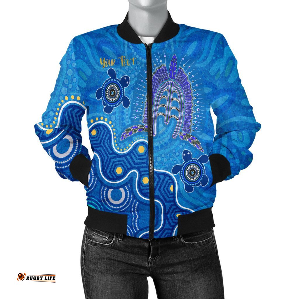 Torres Strait Personalised Women's Bomber Jacket - Dhari And Turtle