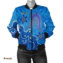 Torres Strait Personalised Women's Bomber Jacket - Dhari And Turtle