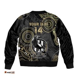 Custom AFL Collingwood Bomber Jacket Indigenous Magpies Dynamic Version
