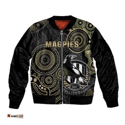 Custom AFL Collingwood Bomber Jacket Indigenous Magpies Dynamic Version