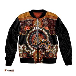 Personalised Australian Astrology Bomber Jacket Aboriginal Emu Zodiac Sign