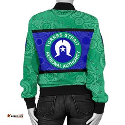 Women's Bomber Jacket, Torres Strait Islands Aboriginal Patterns