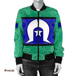 Women's Bomber Jacket, Torres Strait Islands Aboriginal Patterns