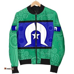 Women's Bomber Jacket, Torres Strait Islands Aboriginal Patterns