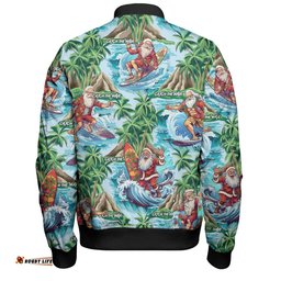 Australia Christmas Surfing Bomber Jacket - Funny Santa Surfing Christmas Bomber Jacket
