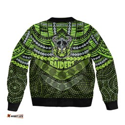 Raiders Rugby Bomber Jacket Polynesian and Aboriginal Special Version