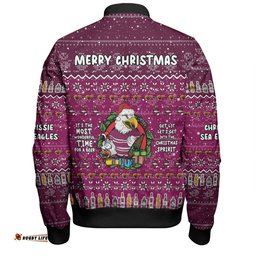 Manly Warringah Sea Eagles Christmas Custom Bomber Jacket - Chrissie Spirit Bomber Jacket