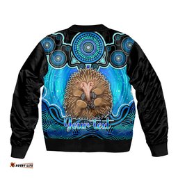 Personalised Australia Virgo Echidna Zodiac Bomber Jacket Auz Astrology Aboriginal - Aqua