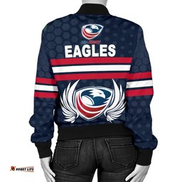 USA Rugby Women's Bomber Jacket Eagles Simple Style - Full Navy