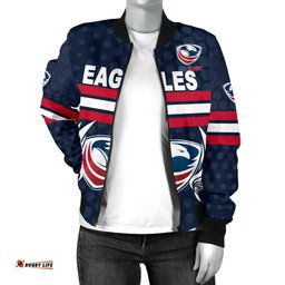 USA Rugby Women's Bomber Jacket Eagles Simple Style - Full Navy
