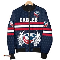 USA Rugby Women's Bomber Jacket Eagles Simple Style - Full Navy