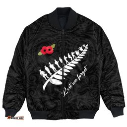 Anzac Fern Lest We Forget Bomber Jacket