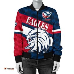 USA Rugby Women's Bomber Jacket Eagles Sporty Style
