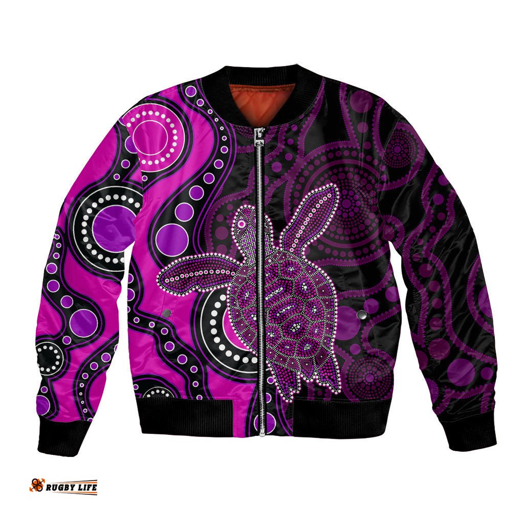 Aboriginal Turtle Bomber Jacket Pink Style