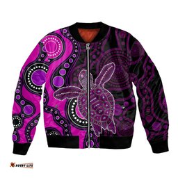 Aboriginal Turtle Bomber Jacket Pink Style