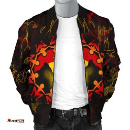 Aboriginal Men's Bomber Jacket - Australia Map and Indigenous Flag