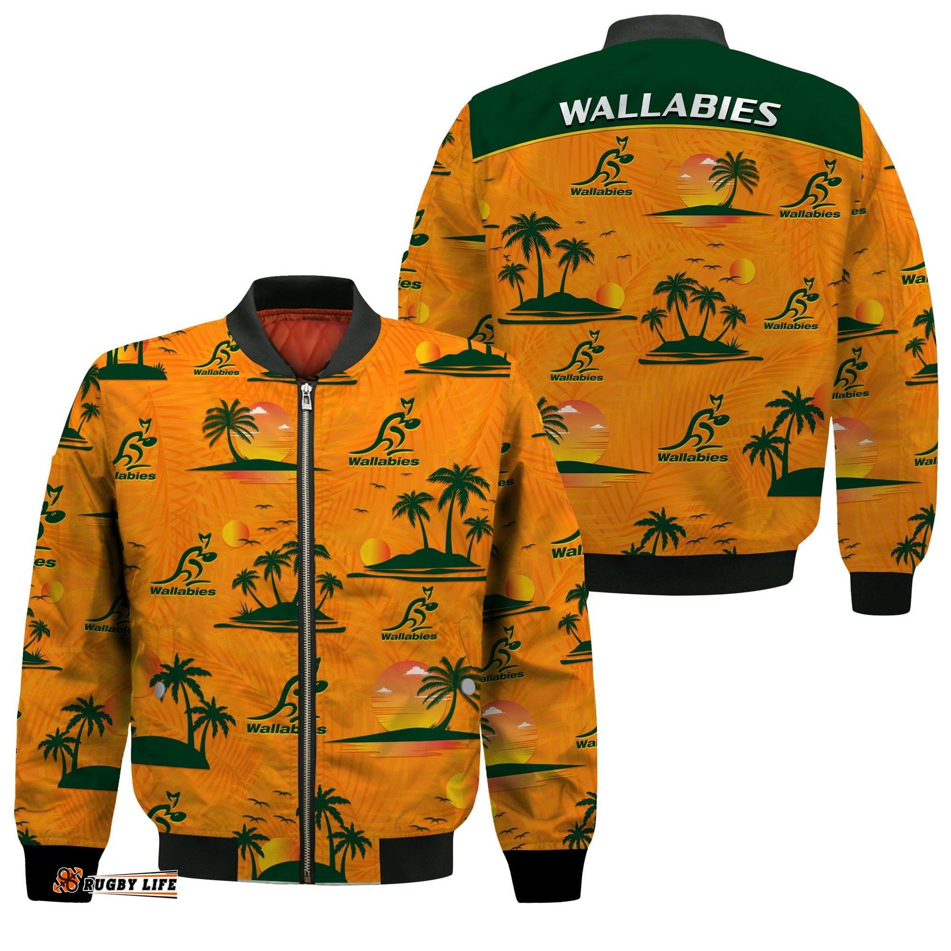 Wallabies Australian Rugby Bomber Jacket Hawaii Style