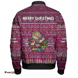 Queensland Cane Toads Christmas Custom Bomber Jacket - Chrissie Spirit Bomber Jacket