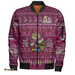 Queensland Cane Toads Christmas Custom Bomber Jacket - Chrissie Spirit Bomber Jacket