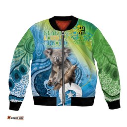 Vivid Minimal Koala NAIDOC 2024 Bomber Jacket Aboriginal Art Style