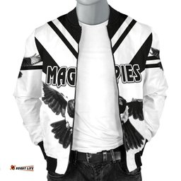 Western Suburbs Magpies Men's Bomber Jacket Original Style - White