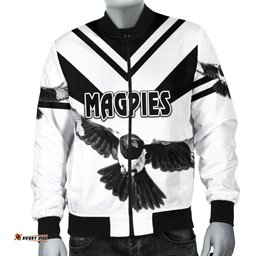 Western Suburbs Magpies Men's Bomber Jacket Original Style - White