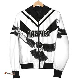Western Suburbs Magpies Men's Bomber Jacket Original Style - White