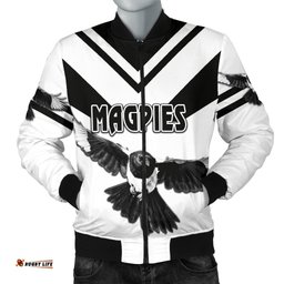 Western Suburbs Magpies Men's Bomber Jacket Original Style - White