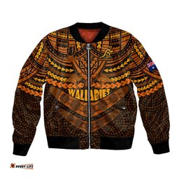 Wallabies Rugby Bomber Jacket Polynesian and Aboriginal Special Orange Version