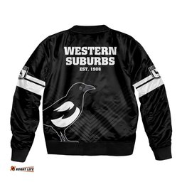 Western Suburbs Magpies Rugby Bomber Jacket Simple Style