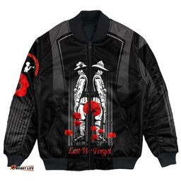 Anzac Remembrance Day Lest We Forget Bomber Jacket