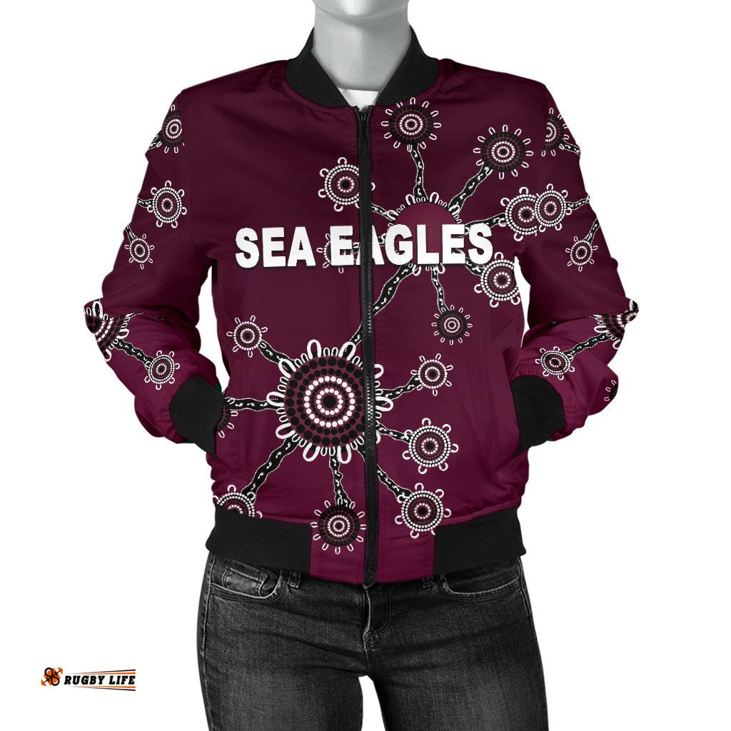 Warringah Women's Bomber Jacket Sea Eagles Simple Indigenous