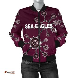 Warringah Women's Bomber Jacket Sea Eagles Simple Indigenous