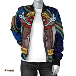 Wandjina Women's Bomber Jacket - Australian Aboriginal Mythology - My Australia