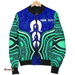 Torres Strait Personalised Women's Bomber Jacket - Torres Strait Symbol And Aboriginal Patterns
