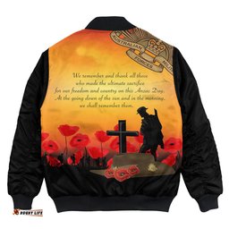 Anzac Day We Shall Remember Them Bomber Jacket