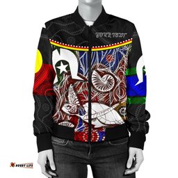 Personalised Women's Bomber KJacket - Aboriginal Dot In Naidoc Week Style
