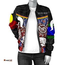 Personalised Women's Bomber KJacket - Aboriginal Dot In Naidoc Week Style