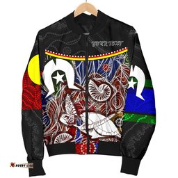 Personalised Women's Bomber KJacket - Aboriginal Dot In Naidoc Week Style