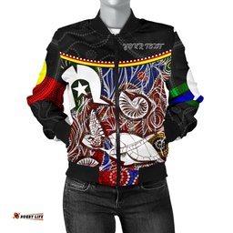 Personalised Women's Bomber KJacket - Aboriginal Dot In Naidoc Week Style