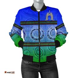 Women Bomber Jacket - Turtle With Dhari Mask Snake Patterns-