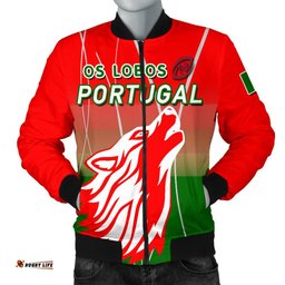 Portugal Rugby Men Bomber Jacket Wolf - Os Lobos