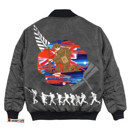 New Zealand Anzac Red Poopy Bomber Jacket